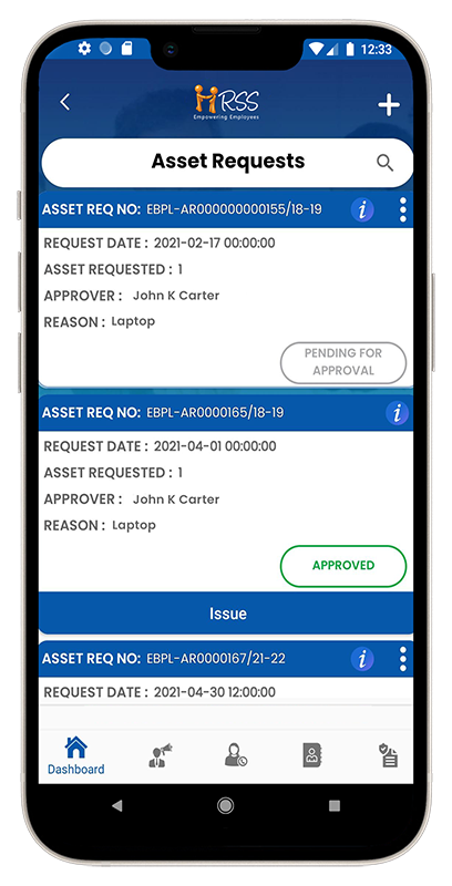 Asset tracking Software to ger approval on requested assets
