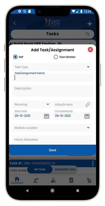 HR Software to add or assign task to employees